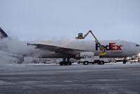 Boise Air Terminal/gowen Fld Airport (BOI) - Fed Ex A-300 under going de icing. - by Gerald Howard