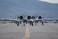 Boise Air Terminal/gowen Fld Airport (BOI) - Four A-10C from the 190th Fighter Sq., Idaho ANG taxiing down Foxtrot to the de arm pad and pre flight inspections. - by Gerald Howard