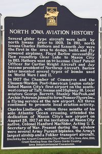 Mason City Municipal Airport (MCW) - History of aviation in Iowa - by Glenn E. Chatfield