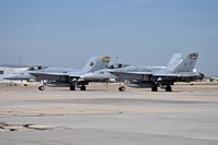 Boise Air Terminal/gowen Fld Airport (BOI) - Two F/A-18C parked on the south GA ramp.VMFA-323 “Death Rattlers”, 3rd MAW, MAG-11, MCAS Miramar, CA.
 - by Gerald Howard