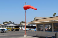 Santa Paula Airport (SZP) - Closeup of new near mid-field Wind Sock with a good normal ocean breeze blowing steadily. - by Doug Robertson