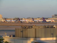 Los Angeles International Airport (LAX) - Fed Ex Ramp viewed from terminal awaiting my flight to ORD - by magnaman