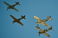 Nampa Municipal Airport (MAN) - P-40s & P-47s over fly MAN during airshow. - by Gerald Howard