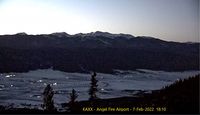 Angel Fire Airport (AXX) - Angel Fire Airport taken from webcam at Ski Area summit. Feb-2022 at dusk, runway lights at max intensity.  - by J. Tomasin